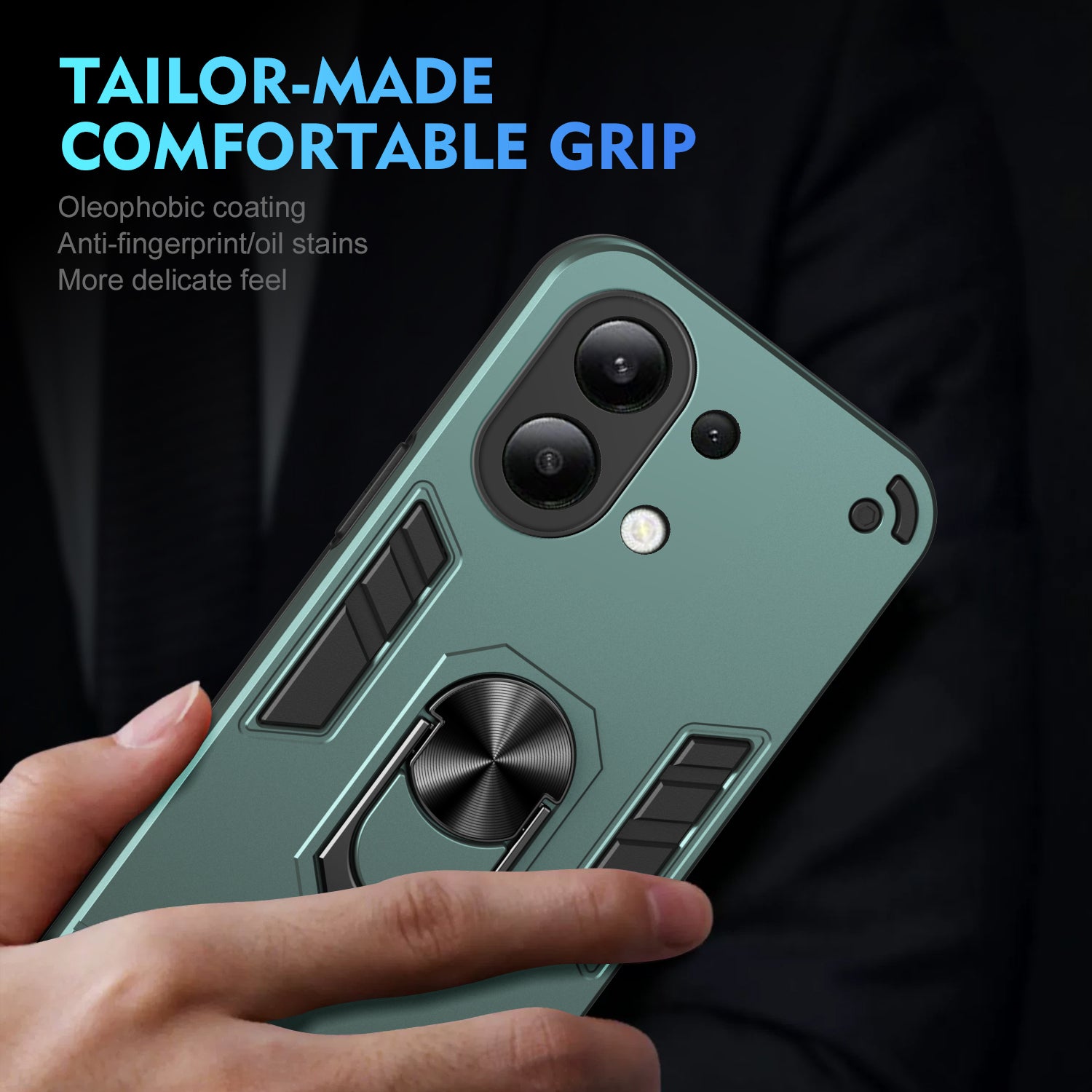 For Xiaomi Redmi Note 13 4G Case PC+TPU Shock-Absorption Phone Cover Support Magnetic Car Mount For Xiaomi Redmi Note 13 4G Case PC+TPU Shock-Absorption Phone Cover Support Magnetic Car Mount